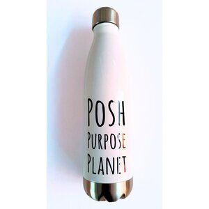 SWELL Posh Planet White Stainless Steel Insulated Hot Cold Thermos Bottle NEW